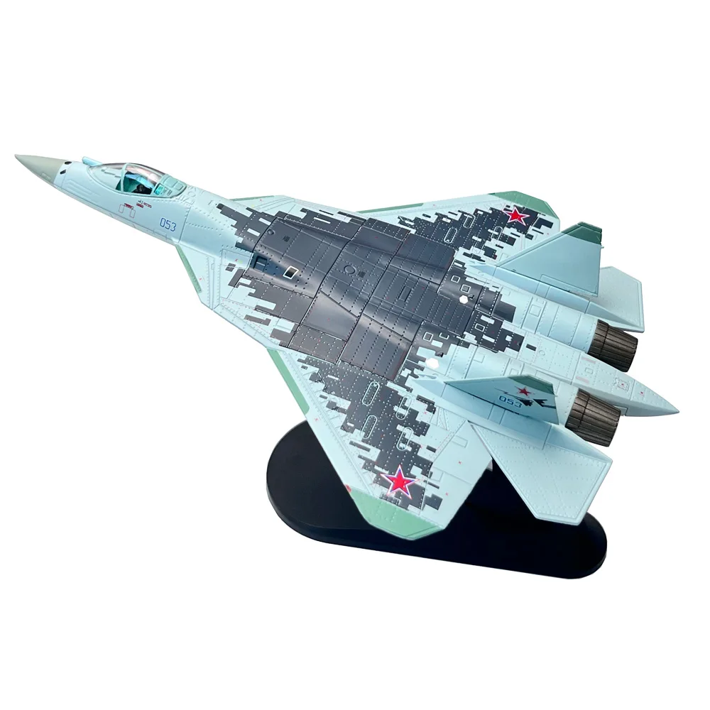 1/100 Russian Sukhoi SU57 Su-57 Stealth Fighter Jet Airplane Aircraft Metal Military Diecast Plane Model for Collection or Gift