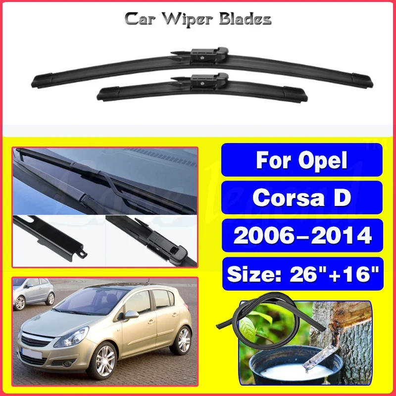 

For Vauxhall Opel Corsa D 2006-2014 Wiper Front Wiper Blades Windshield Windscreen Front Window 2007 2008 2009 2010 2011 26"+16"