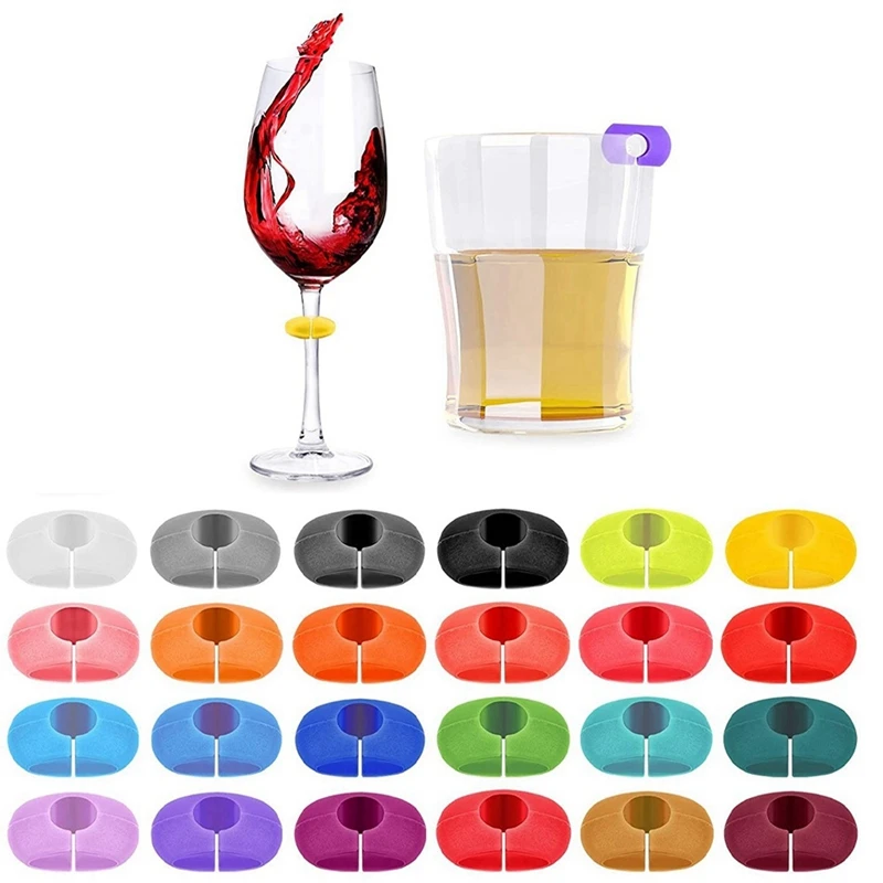 78Pcs Wine Glass Charms Tags, Plastic Wine Glass Drink Markers For Bar Party Martinis Cocktail