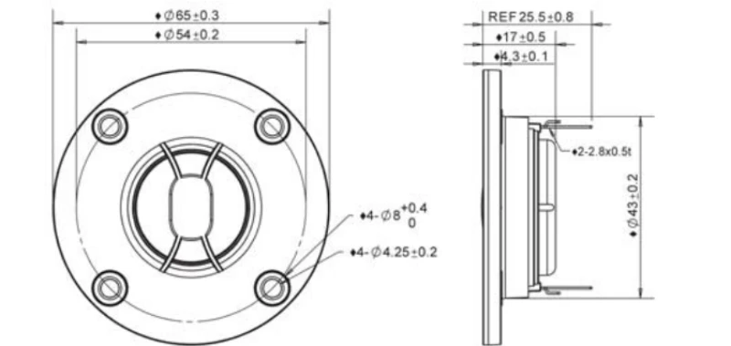SOTAMIA 트위터 스피커, 고음 스피커 유닛, 25 코어 티타늄 필름, 홈 시어터 사운드 음악, HIFI 라우드 스피커, 66mm, 4 Ohm, 25W, 1 개