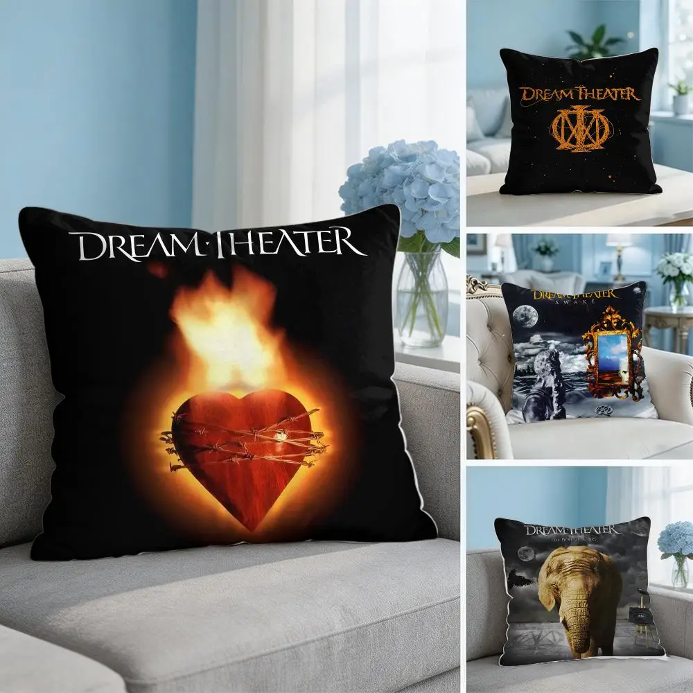 Rock Band D-Dream Theater Cushion Cover Soft Short Plush Throw Pillow Cover Hidden Zipper Cutecore Sofa Bedroom Home Decor