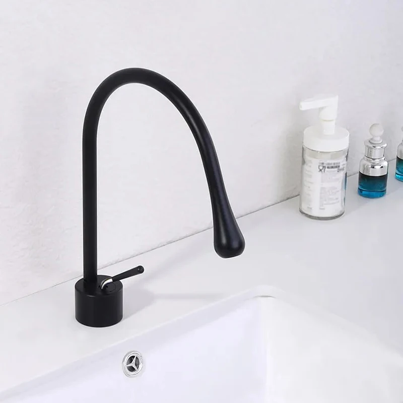 

Matte Black Single Handle one hole Bathroom Basin Faucet kitchen rotatable sink faucet Bathroom Basin Faucet Mixer Taps