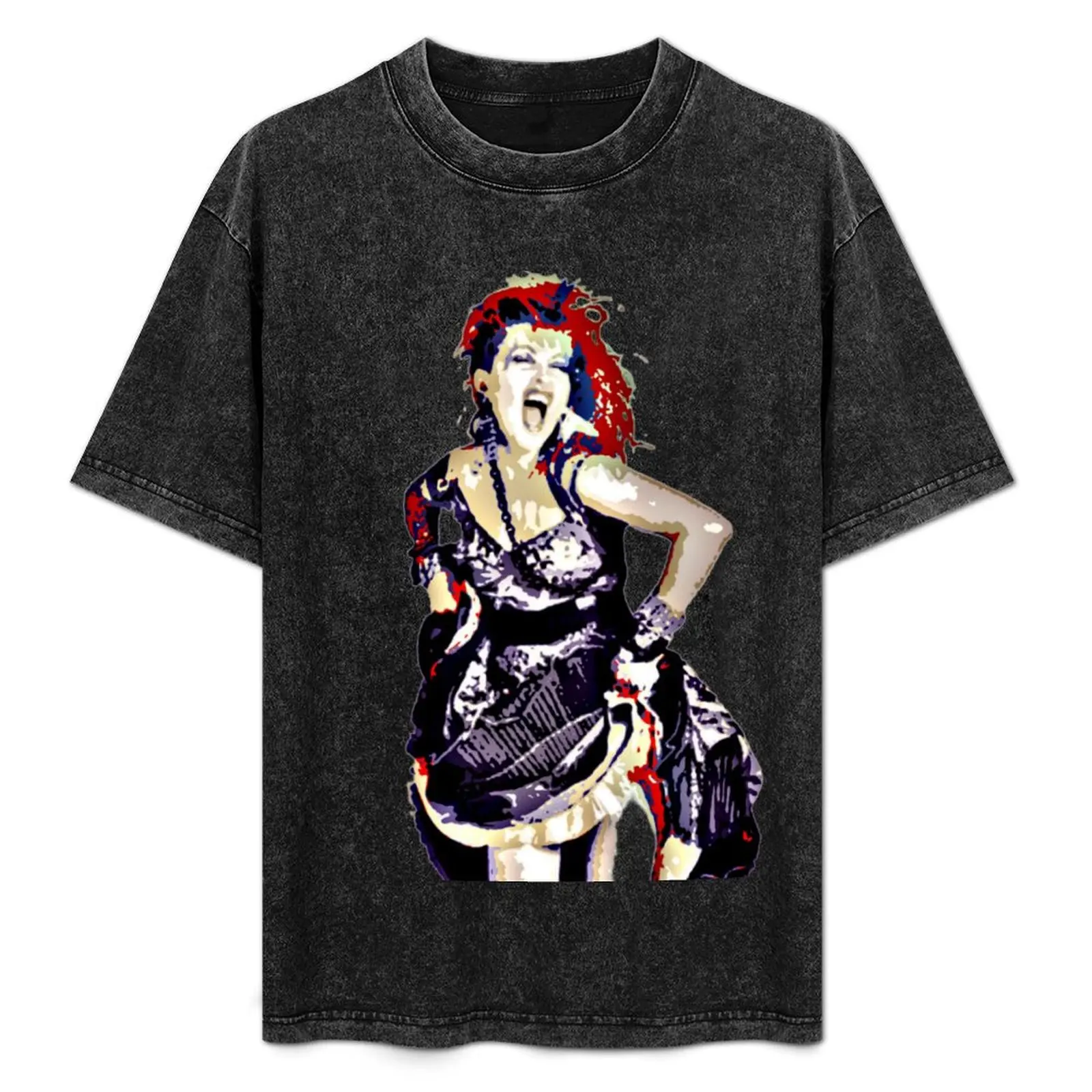 

80s cyndi lauper pop art T-Shirt Casual Streetwear Short Sleeve Tee