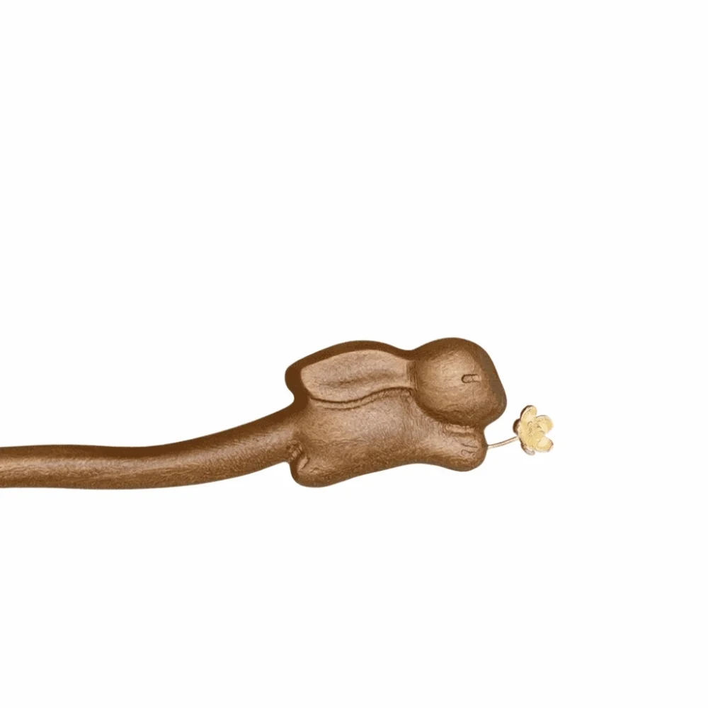 Cartoon Sandalwood Hair Stick Wooden Chinese Style Chinese Style Hairpin Girl Hair Accessories Animal Shape