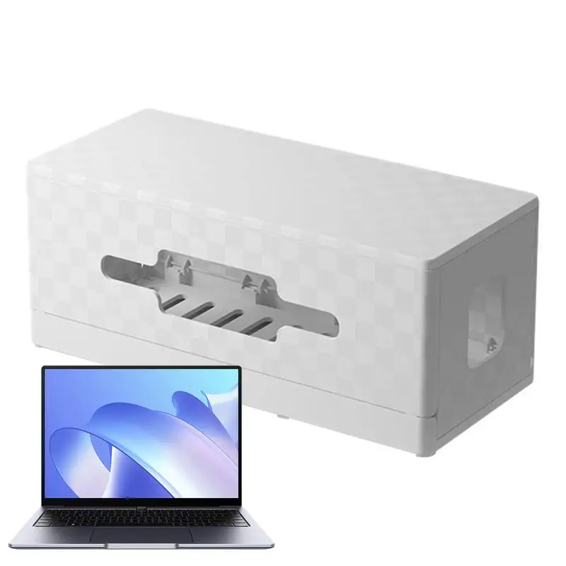 Caja de gestión de cables, caja de cables plegable de escritorio, cubierta protectora contra sobretensiones multifuncional, caja organizadora de cables para casa, apartamento, Hotel