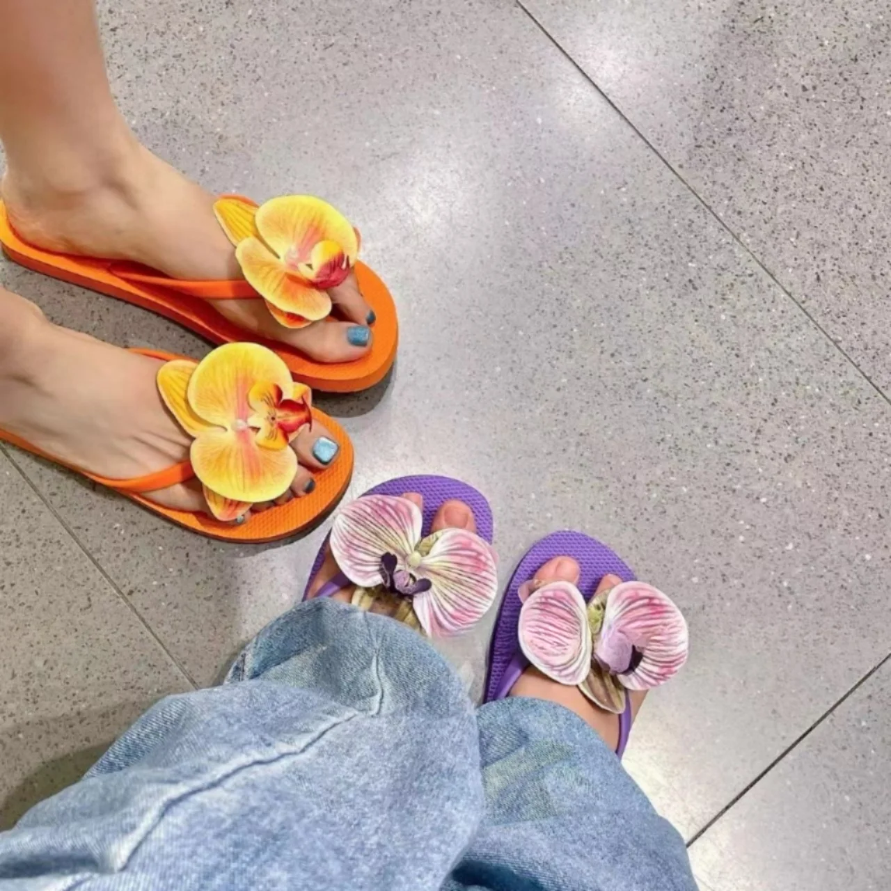 2024 Summer 3D Floral Beach Vacation Slipper Adults Waterproof Casual Flip Flops Outdoors Clip Toe Soft Fashion Sandal For Women