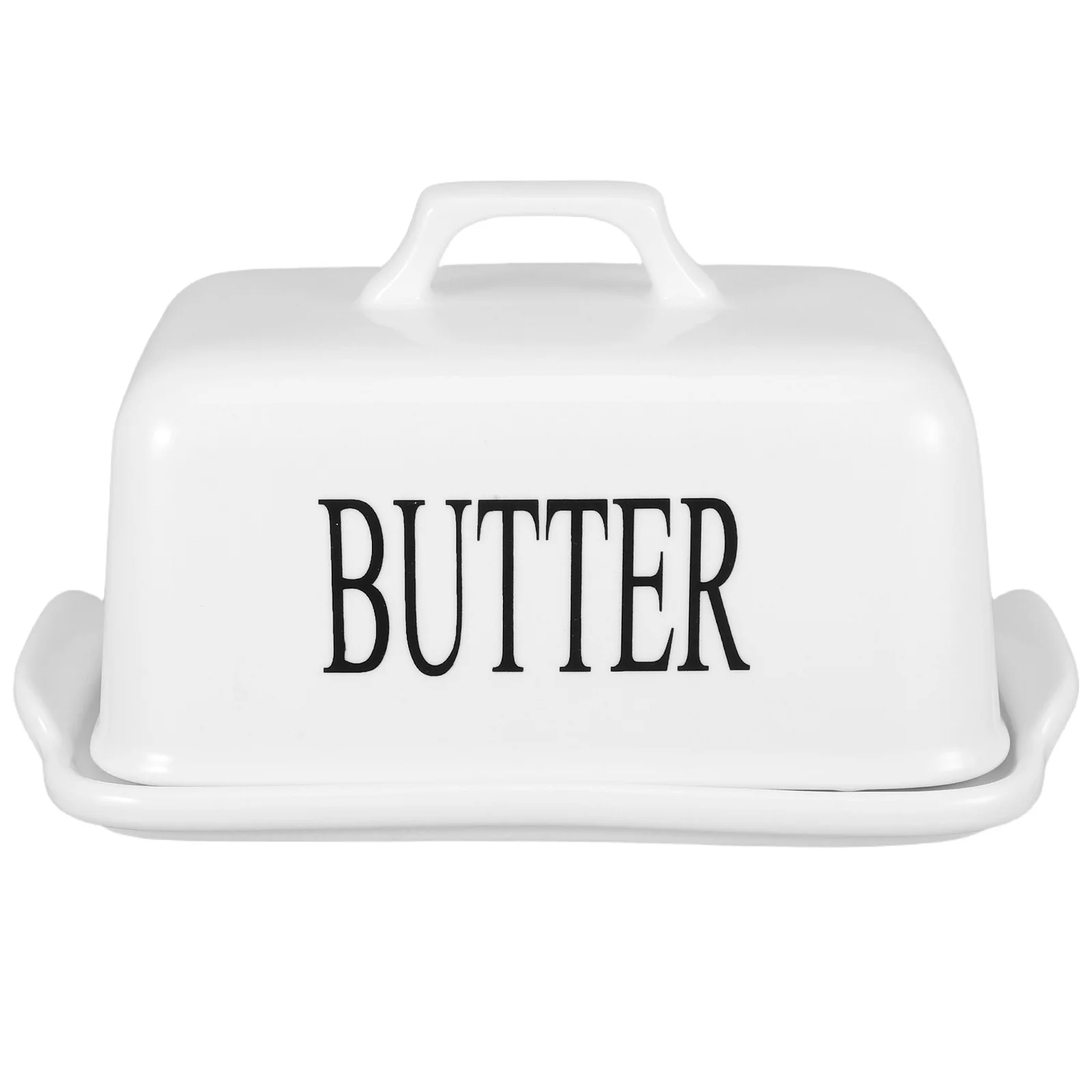 

Ceramic Butter Dish Lid Airtight Farmhouse Keeper Crock Counter Cheese Storage Tray Porcelain Butter Holder Restaurant Home