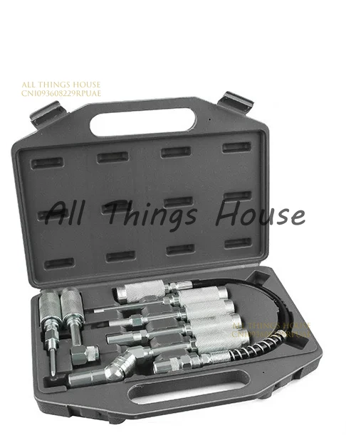 

Universal Grease Coupler Kit Couplers Nozzles Adapters Automotive Lubrication Tools for Digger Autos Farm Trailers Trucks