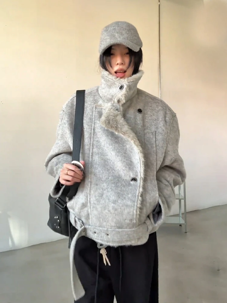 

Ay ort Thiened Хлопковое Jaet Зимнее теплое пальто для мужчин и женщин с меховым воротником на двойных пуговицах Youth Faion