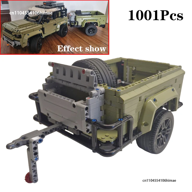 MOC Trailer for Defender 42110 Building Block Model DIY Cargo Transport Container Offroad Trailer Assemble Bricks Kids Toy Gift view 2