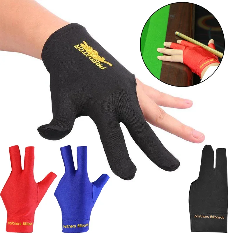 

1PCS Three Fingers Full-Finger Snooker Pool Cue Billiard Glove for Left Hand Cloth Fabrics Embroidery Billiard Accessories New