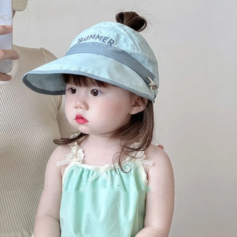 Cute Big Brim Baby Sun Hat Breathable Korean Style Empty Top Cap Anti UV Quick-dry Children Sunshade Hat Toddle
