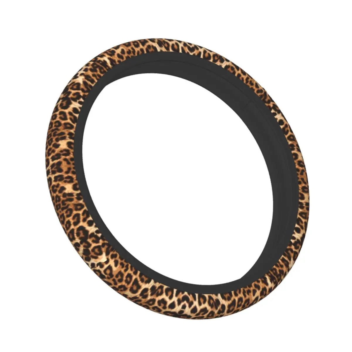 Cheetah Leopard Skin Print Steering Wheel Covers Universal 14.5-15 Inch Steering Wheel Protector Fit for SUV Car Accessories