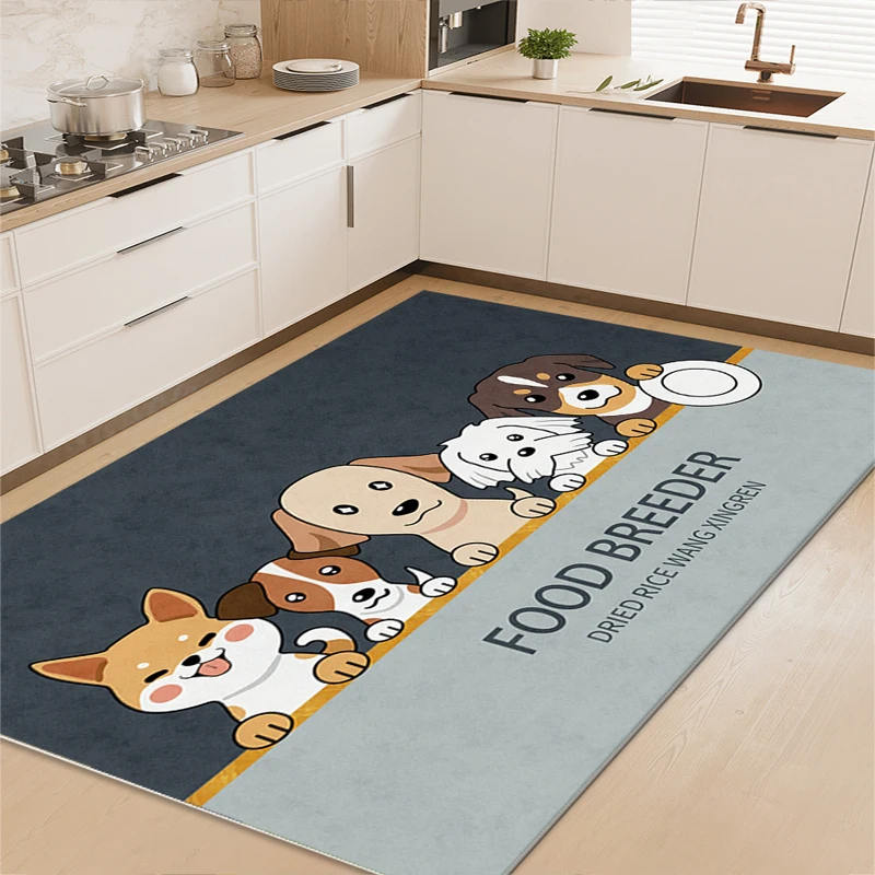 Kitchen Waterproof and Oil-proof Carpet PVC Leather Door Mat Home Bathroom Non-slip Rugs Large Area Balcony Scrubable Carpets