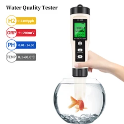 Digital PH Temp Meter Purity Dissolved Hydrogen EC Analyzer Temp Measurement Tool Water Quality Tester for Pools Aquarium