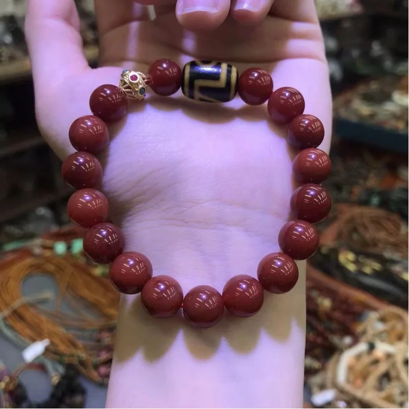 

Jewelry Natural South Red Agate Single Circle Tibet Beads Bracelet Ornament