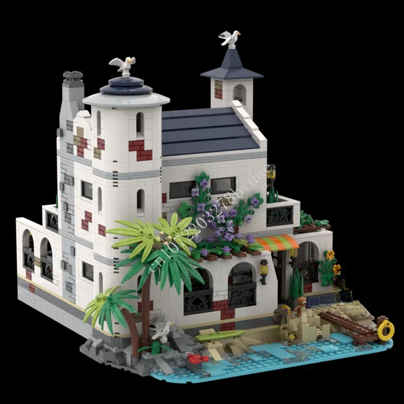 1997PCS Beach House Modular MOC Creative street view Model Building Blocks Architecture DIY Assembly Model Toy Gifts