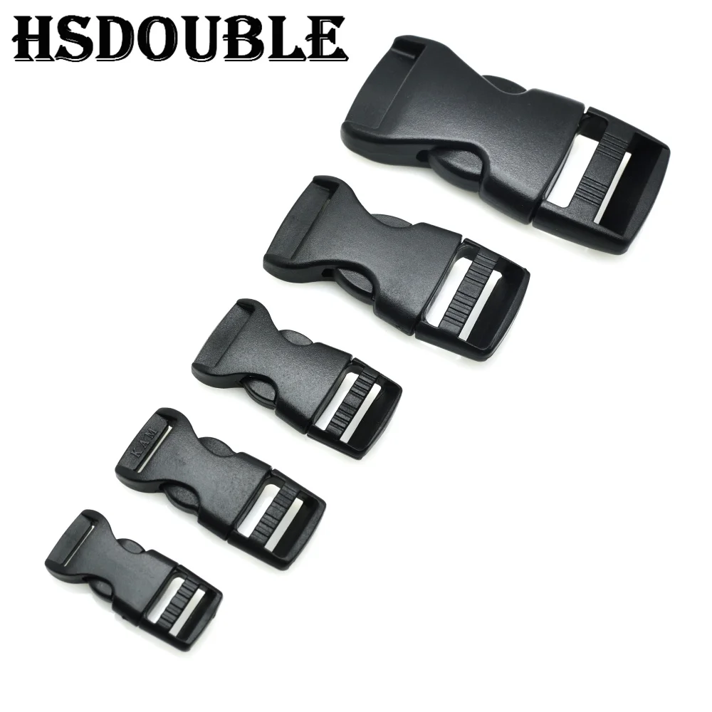 10 Pcs/Pack Plastic Side Release Buckles For Paracord Bracelet / Backpack Black