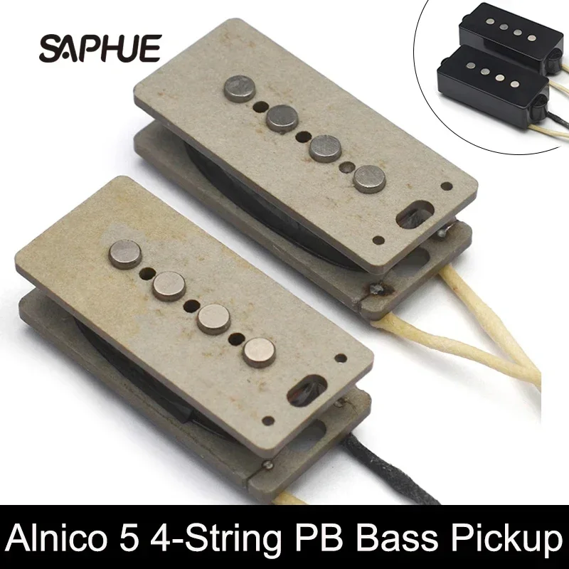 Precision Alnico 5 4-String Bass Pickup High Output-11.5K for P Bass With Grey Fiber Bobbin and Brown Enamelled Wire