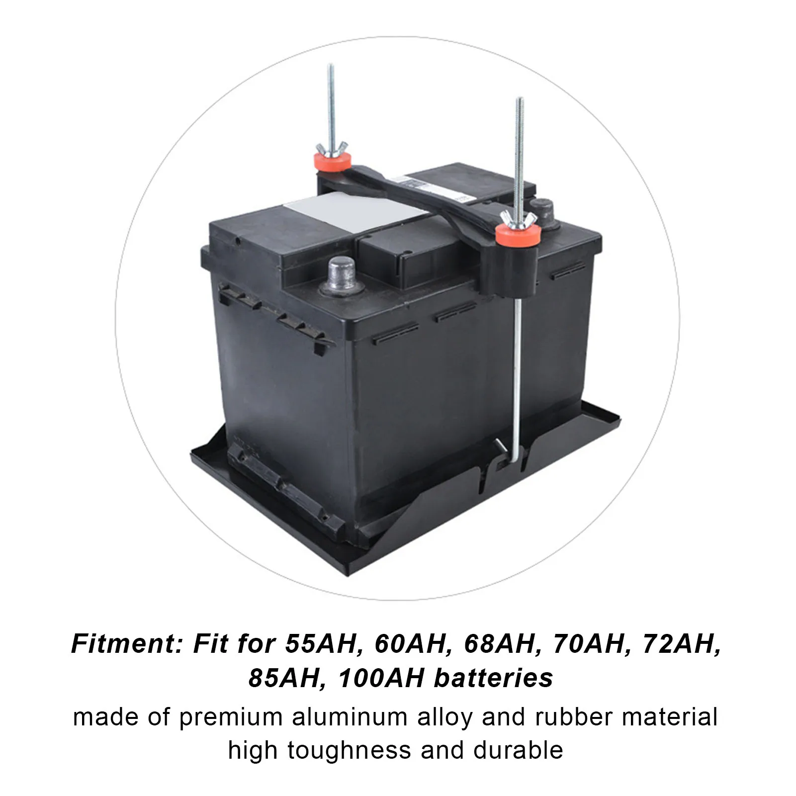 Battery Hold Down Bracket Holder Universal Crossbar with 10in J Bolts For 55AH 60AH 68AH 70AH 72AH 85AH 100AH Batteries