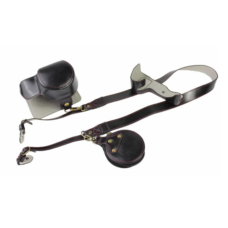 الفاخرة بو الجلود حالة كاميرا فيديو حقيبة كامل الجسم حامي لنيكون Z50 Z30 16-50 مللي متر عدسة الغطاء الواقي مع حزام الكتف