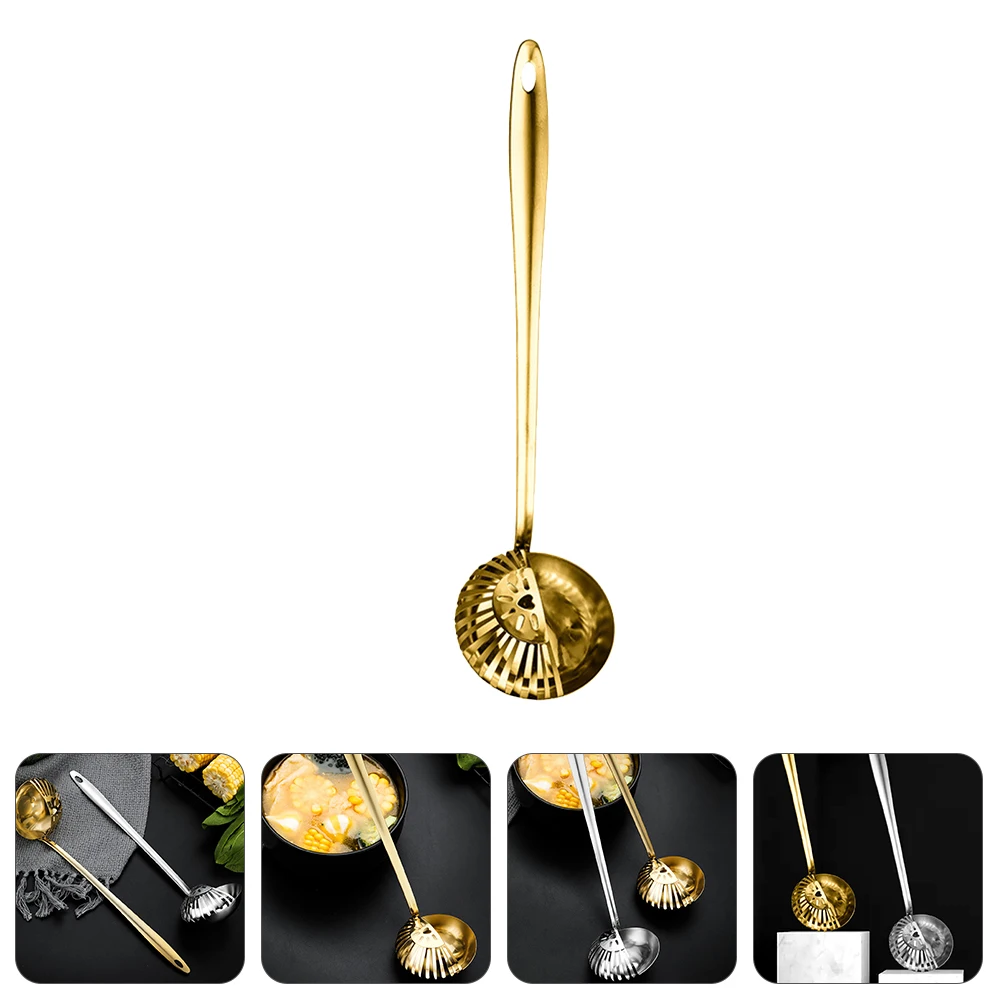 

Use A Soup Spoon Easy to Clean Stainless Steel Mixing Strainer Hot Pot Practical Ladle Serving Spoons Restaurant