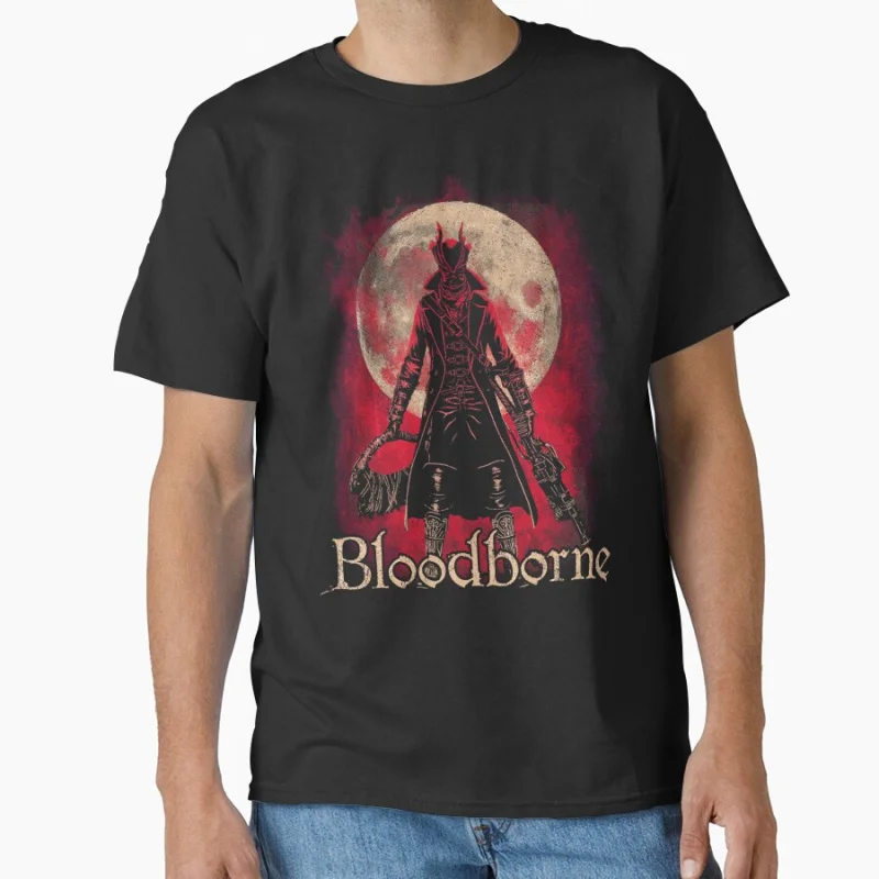 

The Old Hunter 1104 Vintage Videogame BloodBorne Gehrman Gift t shirt Large size tops Death metal Graphic clothes