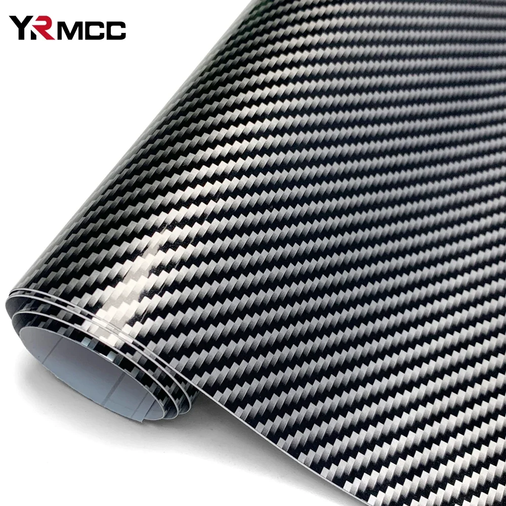 Carbon Fiber Car Stickers Glossy Black Vinyl Wrap 3D 2D Carbon Fiber Wrap Waterproof Vinyl Auto Tuning Film for Car Accessories