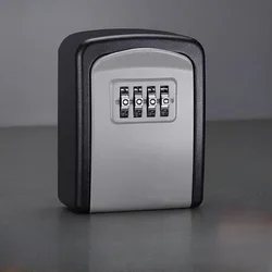 Safe Key Box Metal Wall Mounted Key Lock Box 4 Digit Combination Password Plastic Security Storage Box Home Office Outdoor Use