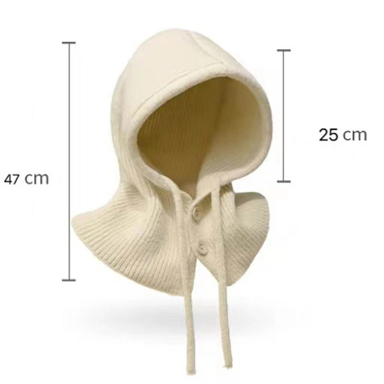 Solid Color Autumn Winter Hats For Women Men Knitted Warm Hooded One Piece Scarf Cap Outdoor Ear Protection Hat