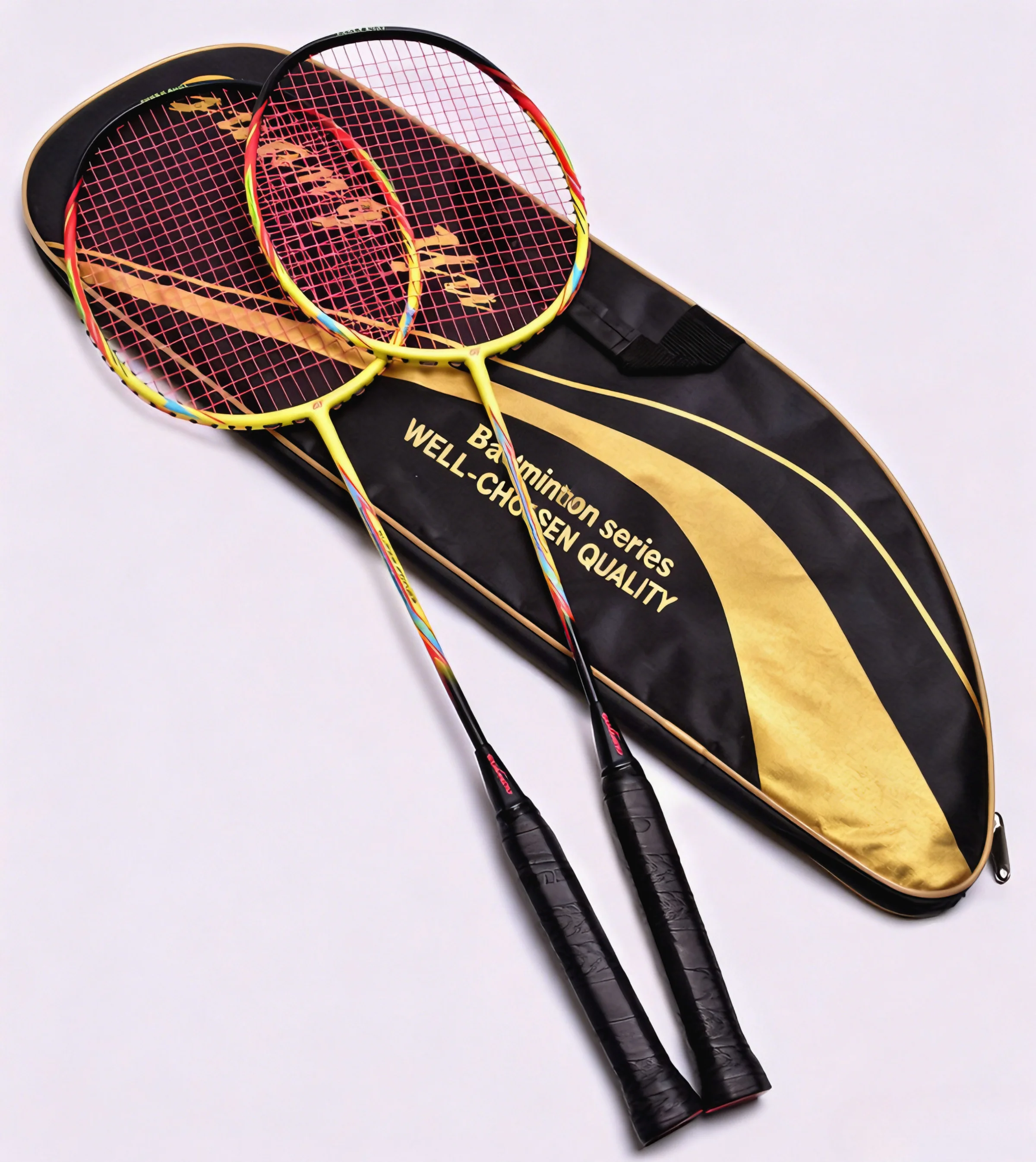 バドミントンラケット 2 パック カーボン 80-84g 軽 - Badminton Junior のレビューと価格