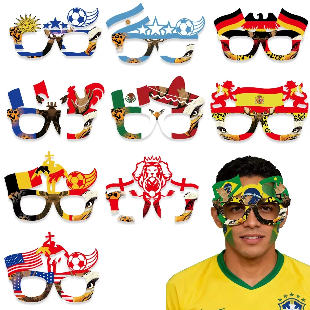 2026 World Football Competition Eyeglass Frames Soccer Fans Cheering Props Cheerleading Theme Optical Glasses for Fans