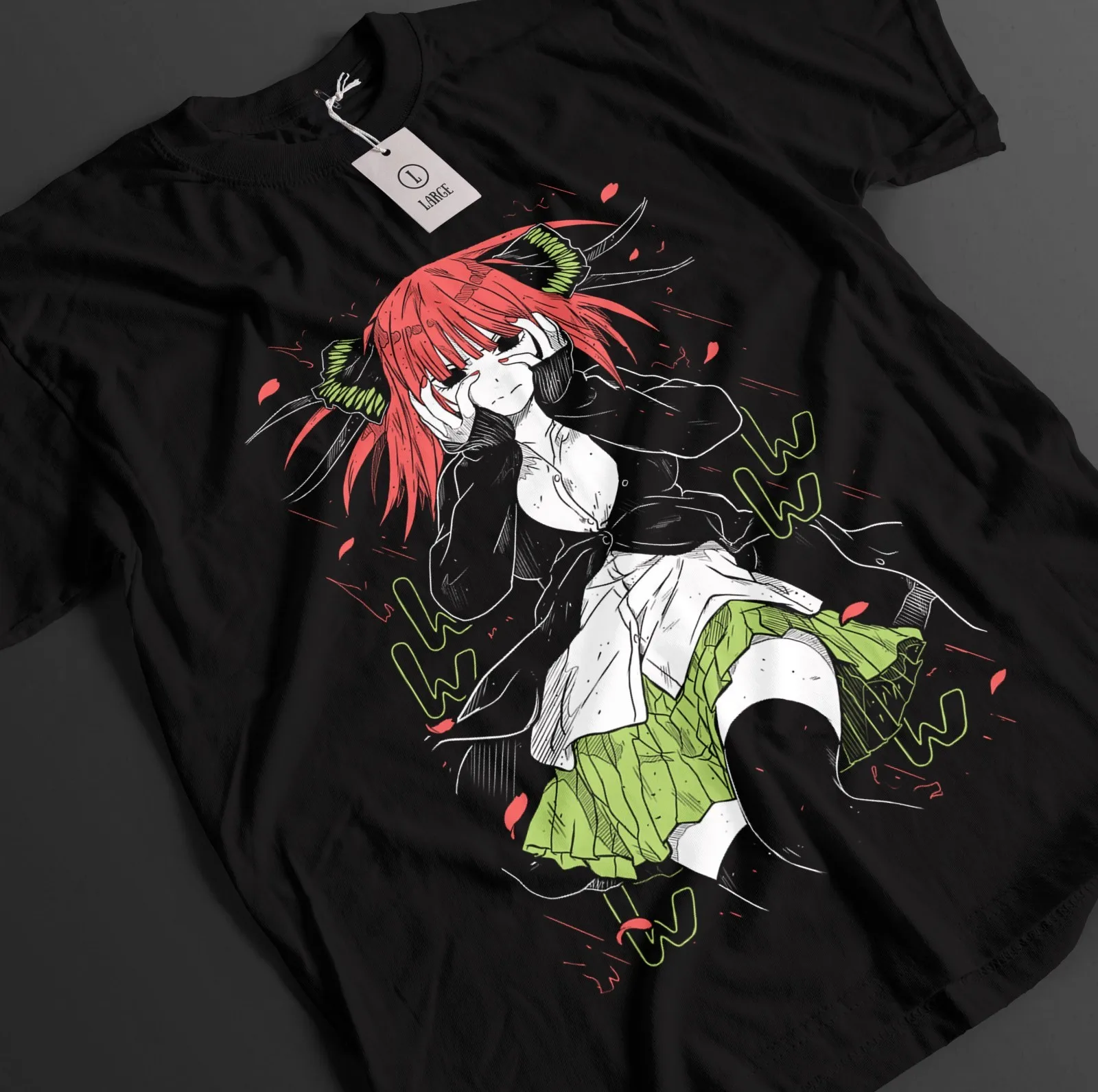 Anime The Quintessential Quintuplets Nakano Nino Grafik-T-Shirt Unisex Casual Kurzarm-Tee Otaku Harajuku Streetwear Oberteile – Detail 2