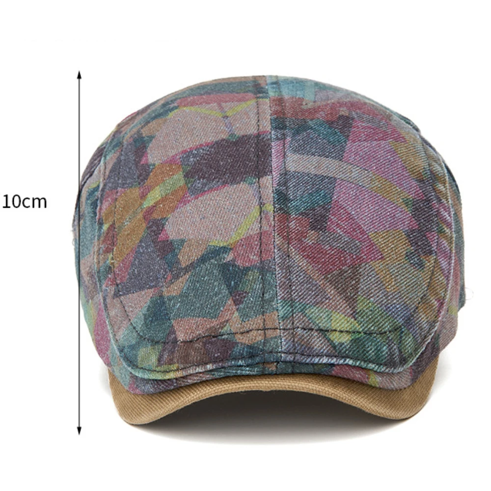 HT5060 Baskenmützen für Alle Jahreszeiten Herren Damen Vintage Künstler-Malermütze 100% Baumwolle Ivy Flat Cap Verstellbare Tarnfarben-Baskenmütze – Detail 3