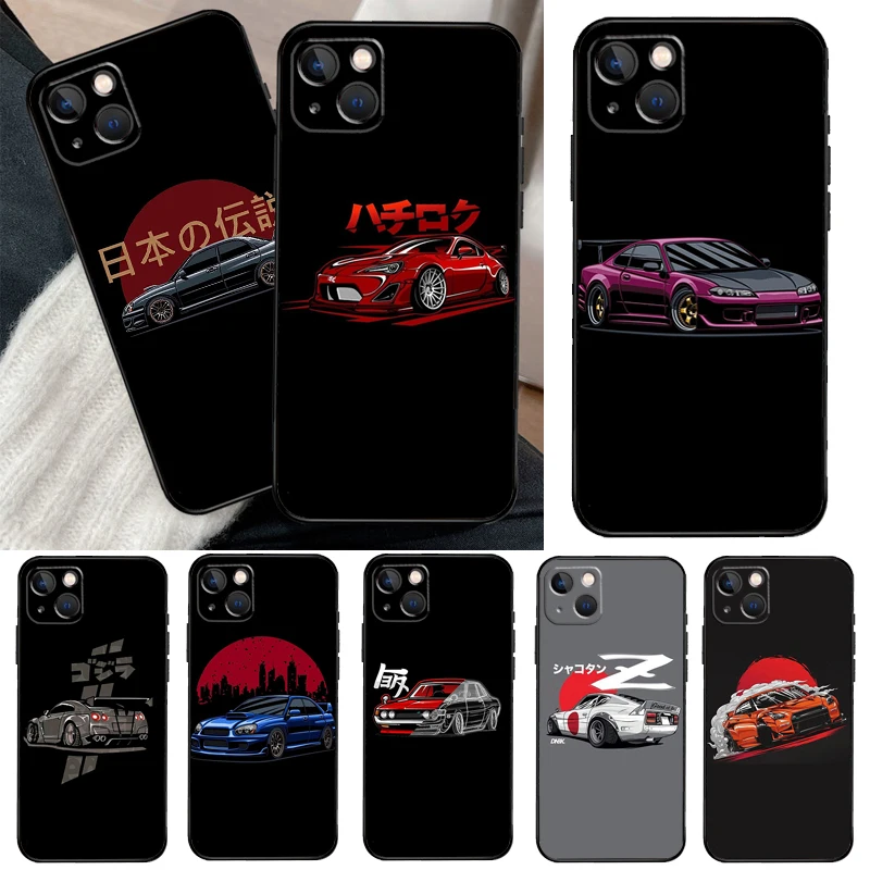 Etui na telefon Xiaomi Redmi Note 14 13 12 10 11 Pro 11S 12S z motywem sportowego samochodu JDM Drift, etui na Redmi 15 15C 10C 12C 13C 14C