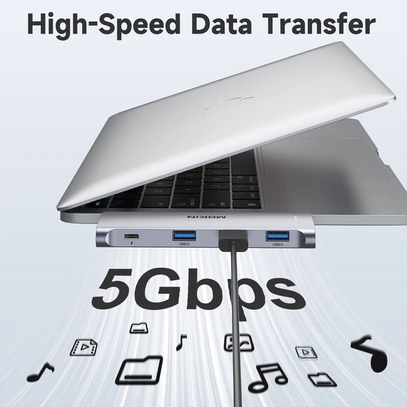 موكين USB Hub لماك بوك برو اير USB نوع C محول محطة الإرساء المزدوج USB C إلى Thunderbolt 3 HDMI USB3.0 ماك دونغل أجهزة الكمبيوتر المحمولة