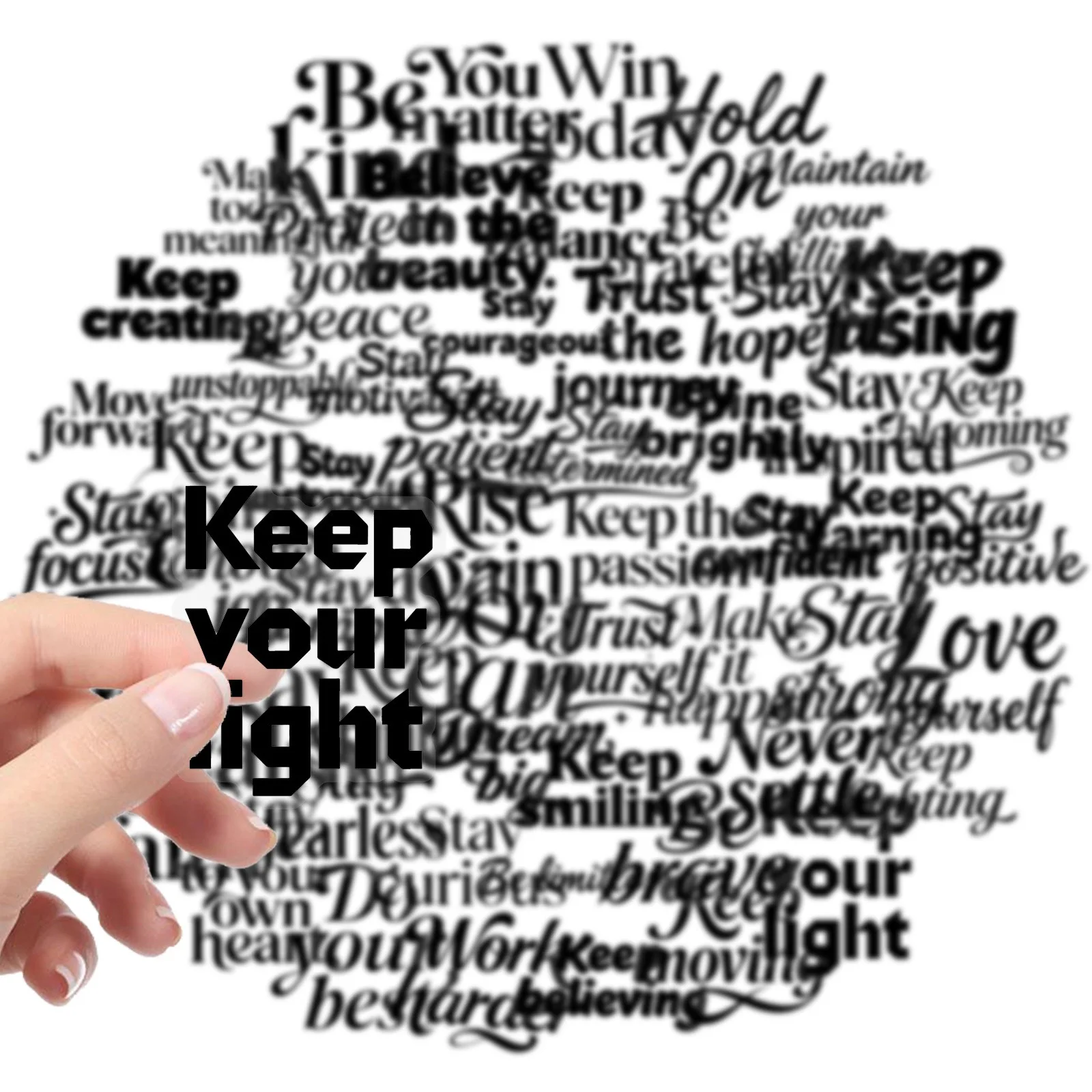 10/56 Stuks Motiverende Woorden Tekst Transparante Graffiti Stickers Zwarte Korte Zin Decoratie DIY Bagage Laptop Telefoon Gitaar