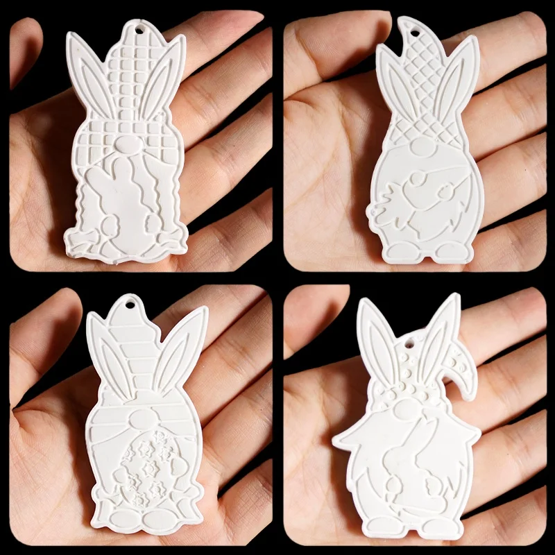 

Resin Silicone Mould Set Rabbit Dwarf Pendant Epoxy Molds Hugging Rabbits/Carrots/Eggs Beard Little Elf Crystal Keychain Mold