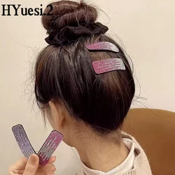 Shining Full Diamond Snap Hair Clips Elegant Colorful Rhinestones Hair Barrettes Women Girls Side Bangs BB Hairpins