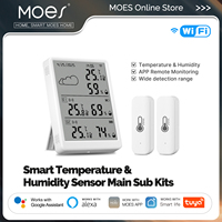 Tuya WiFi Smart Temperature Humidity Sensor LED Screen Display RF433 Compatible APP Monitoring Alexa Google Home Support