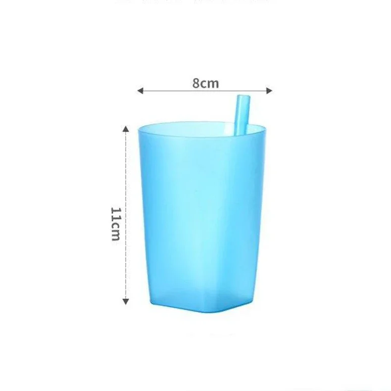 1 Pcs Kid Children Infant Baby Sip Cup with Built In Straw Mug Drink Solid Food-grade Plastic Straw Cup  Kids Water Bottle