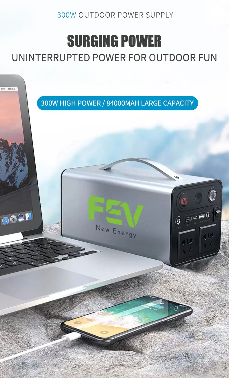 Portable Outdoor Camping Emergency AC Power Supply,  24 v  200w 300w 600w 1200w   Outdoor Bank Portable Solar Lifepo4   Battery