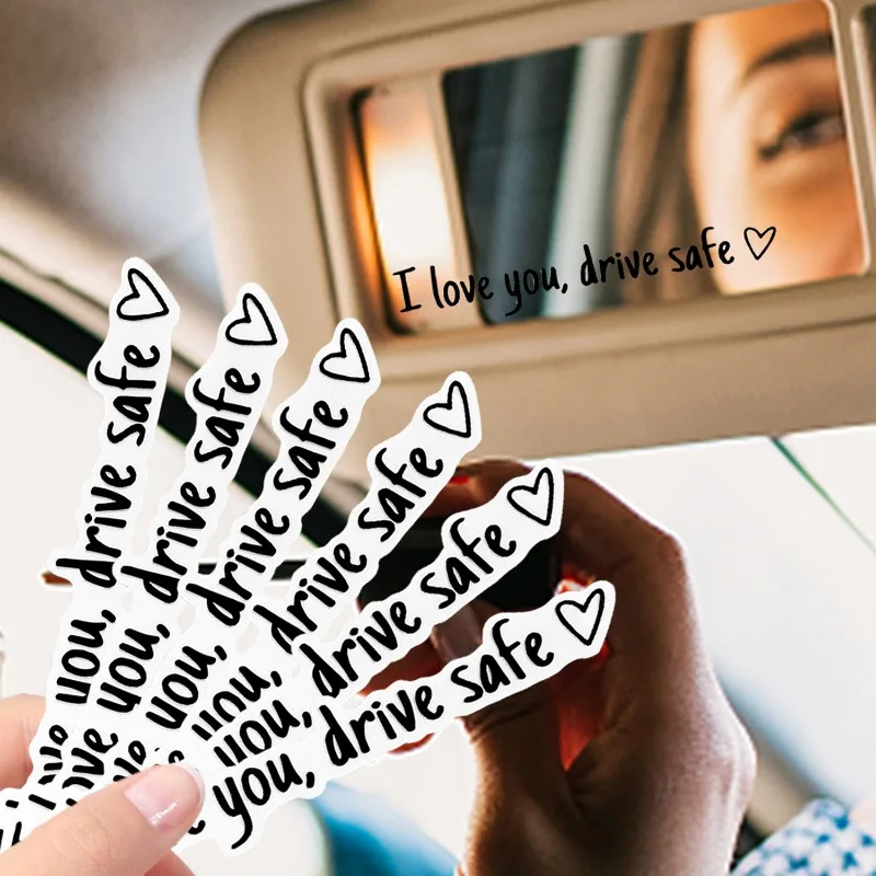 

Наклейка на зеркало заднего вида автомобиля I Love You Drive, безопасные наклейки, наклейки из ПВХ, самоклеящиеся, долговечные аксессуары для внешнего украшения
