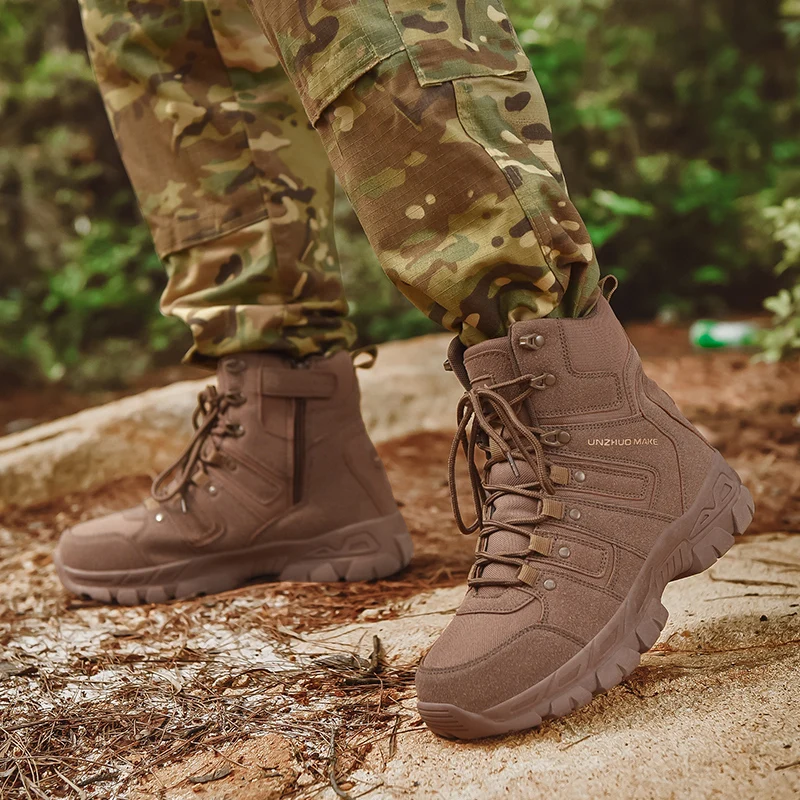 New Must-have Military Green Tactical Boots for Outdoor Exploration, Comfortable Durable Anti Slip Hiking Boots Ankle Shoes