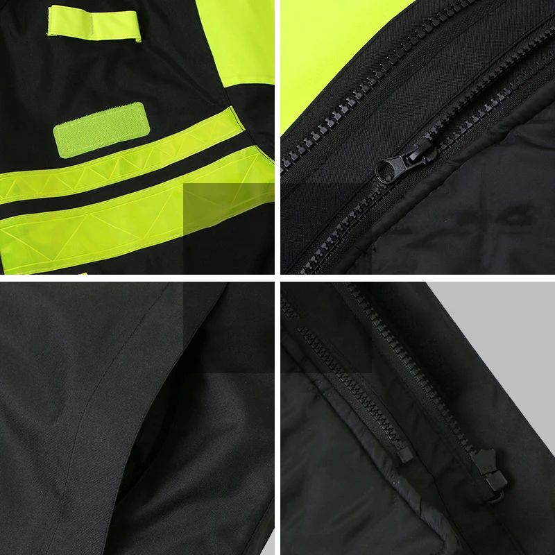 Winter High Visibility Waterproof Outdoor Jacket With Removable Liner Safety Workwear Clothing Reflective Working Clothes