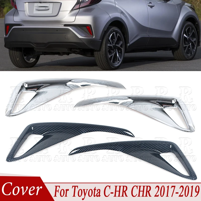 

R-AUTO Cover ABS Chromium Styling Trim Molding Garnish Frame Car Rear Bumper Lamp Fog Light For Toyota C-HR CHR 2017 2018 2019
