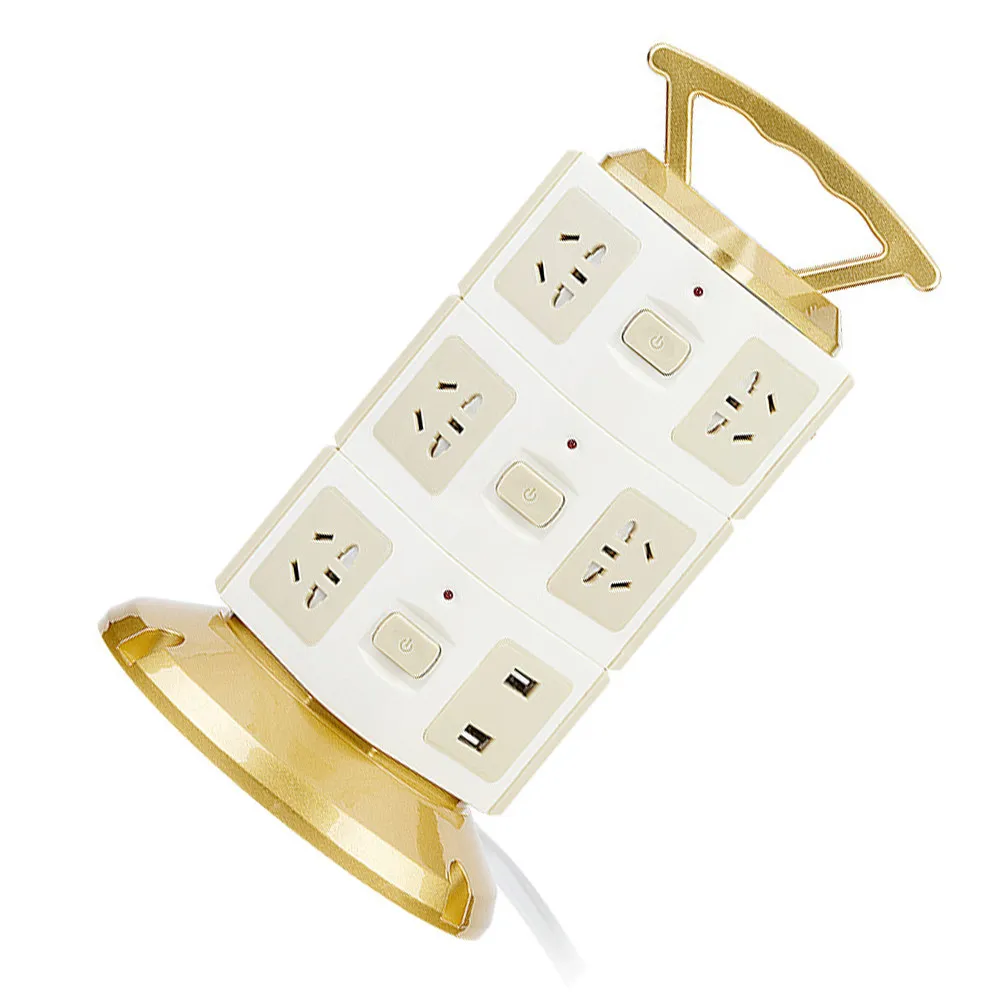 

Triple Layer Vertical USB Plug Multifunction Power Outlet with Overload Protection Home Office Travel Use Extension