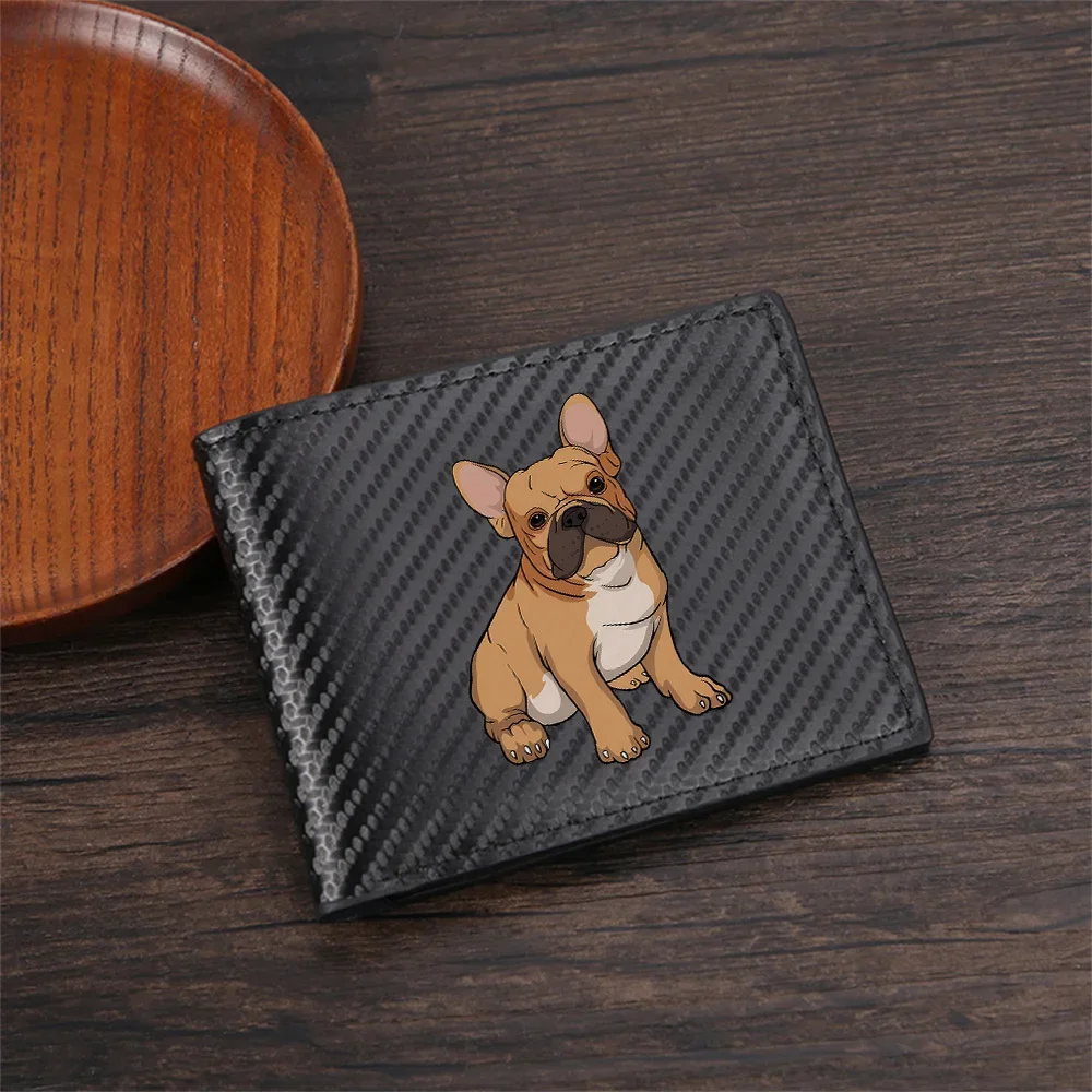 French Bulldog Brown Cute Puppy Men's Wallets Simple Business Modern Stylish Printing Design Gifts For Father Boyfriend Christma