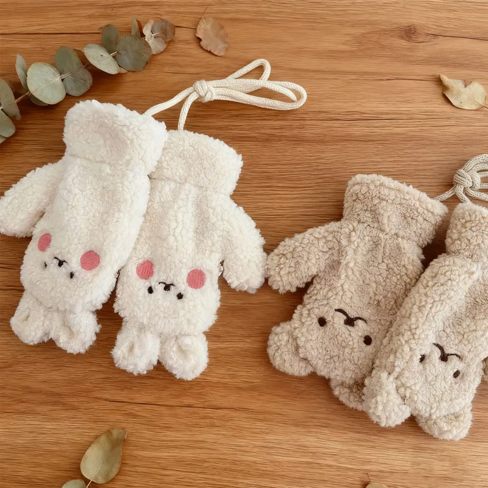 Winter Warm 2 Jahre + kinder Schal Handschuhe Set Koreanische Cartoon Bär Neue Ins Jungen Mädchen Baby