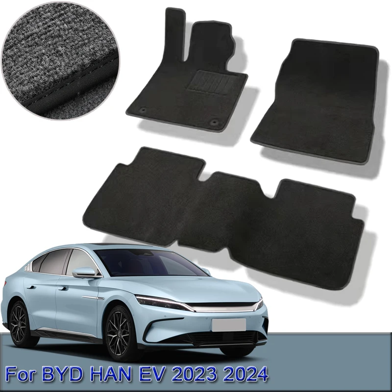 For BYD HAN EV 2023 2024 Custom Car Floor Mats Waterproof Non-Slip Floor Mats Interior Carpets Rugs Foot Pads Auto Accessories